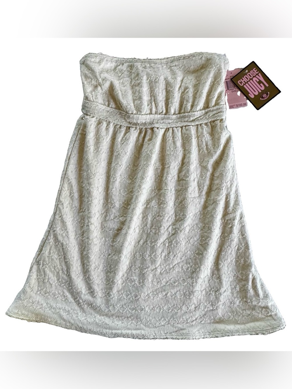 NWT Juicy Couture Swim Sz S DIAL Bandeau Coverup Dress Strapless Floral Texture